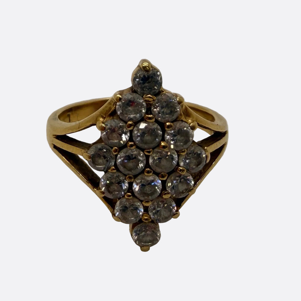 Bague Marquise en Or jaune 18K - Taille 52 - 5.55g