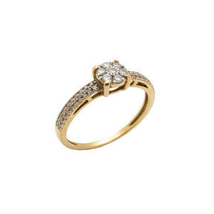 Bague Solitaire en Or Jaune 18 K - Taille 56 - 1.91 G