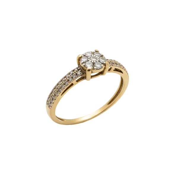Bague Solitaire en Or Jaune 18 K - Taille 56 - 1.91 G