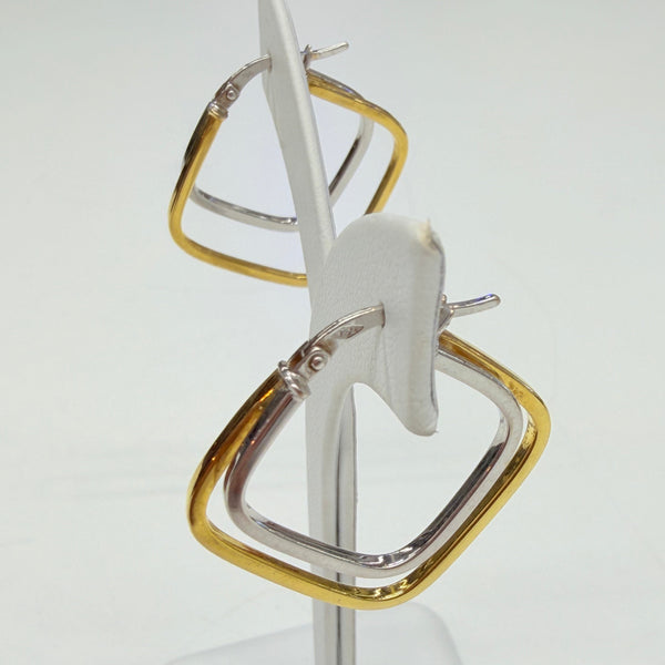 Créoles en Or Jaune et Blanc 18K