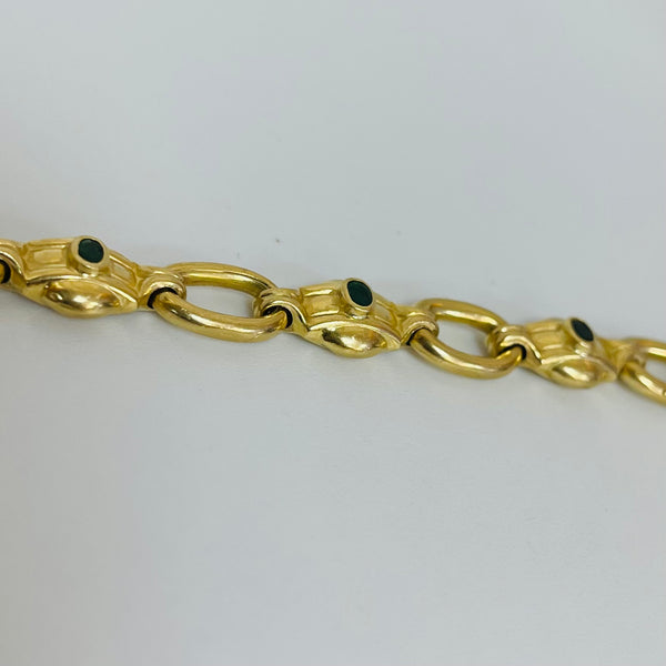 Bracelet en or jaune avec émeraudes 18K 14.25 Grs