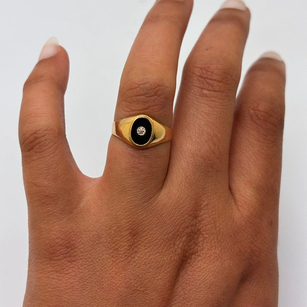 Chevalière en Or Jaune 18K Taille-53