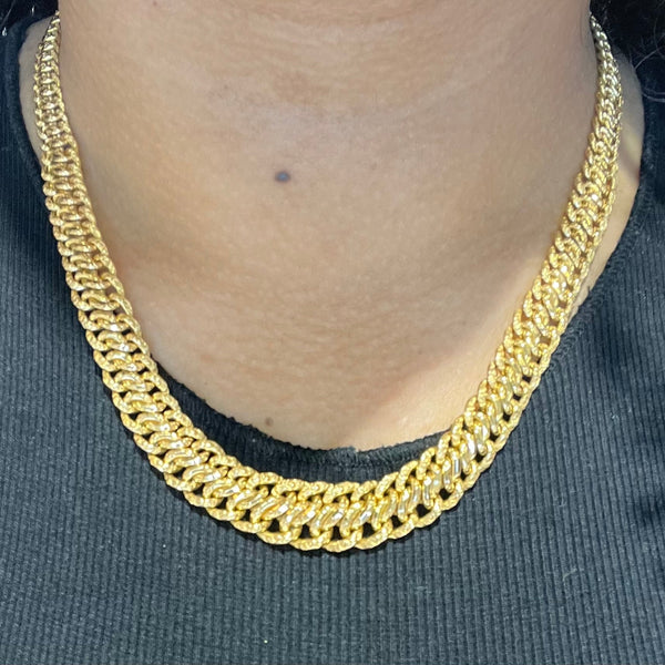 Collier maille Américaine en Or Jaune 18K