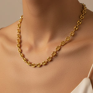 Collier Chaîne Grain de Café Or Jaune