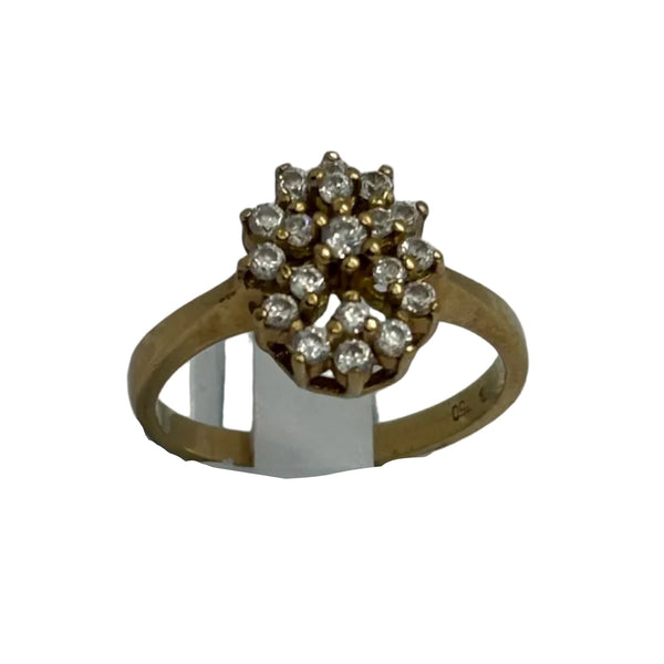Superbe Bague Marguerite en Or Jaune 18K - Taille 54 - 3.95G