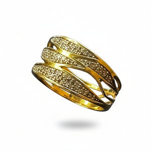 Bague croisée en or jaune 18k - 3.35 G