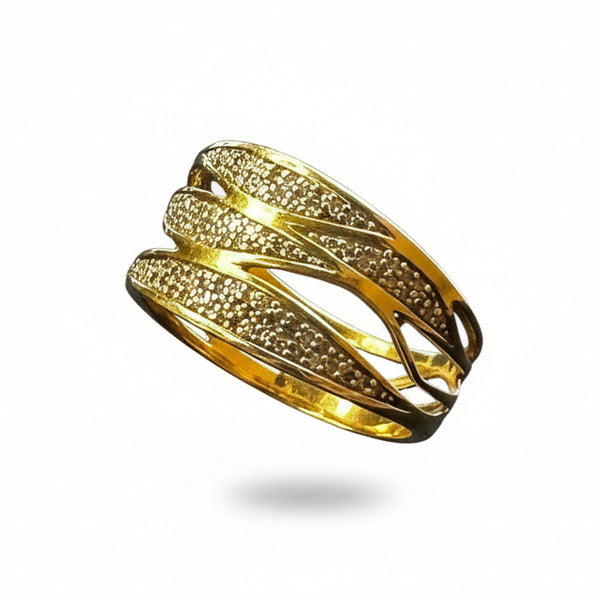 Bague croisée en or jaune 18k - 3.35 G