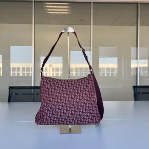 Sac Hobo Dior Trotter Messenger Toile Bordeaux Vintage