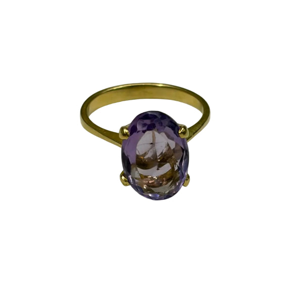Bague Or Jaune 18k avec Améthyste