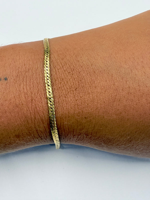 Bracelet en Or Jaune 18k Maille Anglaise Lg19cm