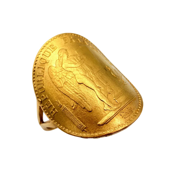 Bague pièces en or jaune 18k - 7.65 G