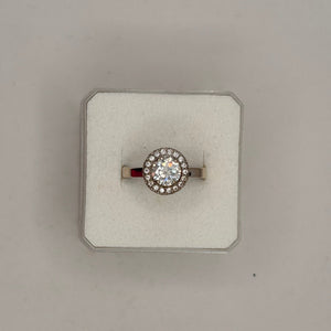 Bague Or blanc avec Oxyde de Zirconium T58