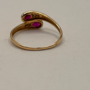Bague rubis et diamants en or 18K Taille-61