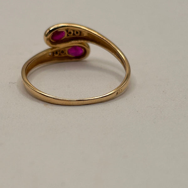 Bague rubis et diamants en or 18K Taille-61