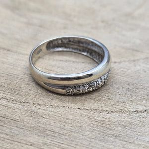 Bague Demi Tour Or Blanc 18 Carats Sans Pierres - 3.35 Grs