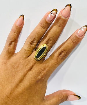 Bague Marquise Or Jaune 18K -  7.47 Grs - T 55