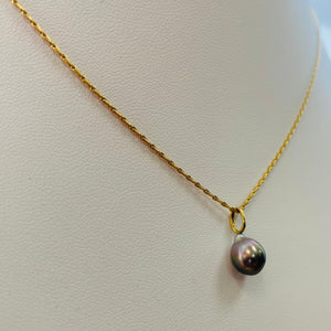 Collier Princesse en Or Jaune 18 carats avec Perle Tahiti - 3.68 Grs