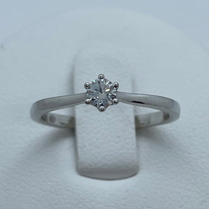 Bague Solitaire Or Blanc 18K Taille-50