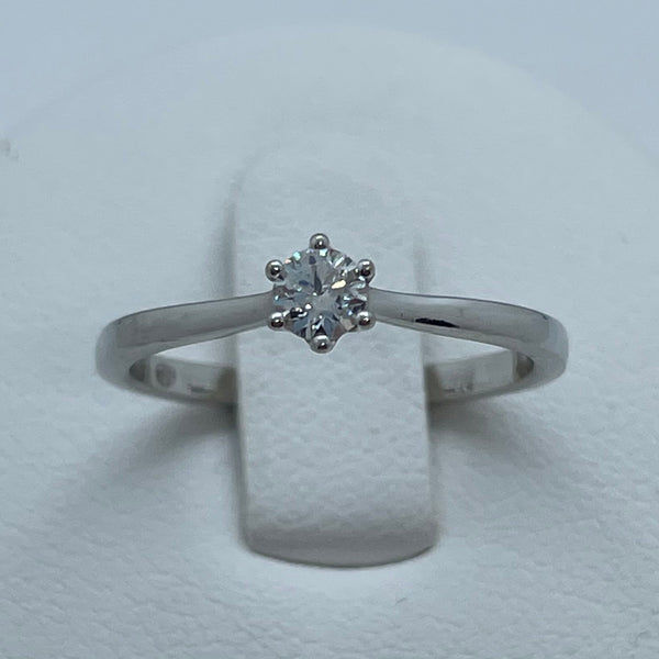 Bague Solitaire Or Blanc 18K Taille-50