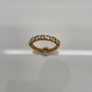 Bague en Or Jaune 18K et Diamants - Taille 48 - 4.08G