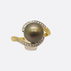 Bague Perle Tahiti Or 18K - T 51 - 3.26gr
