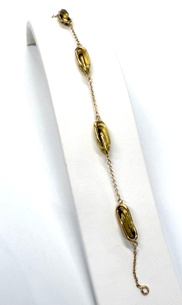 Bracelet Or Jaune 18k Maille Fantaisie Tête d'Aigle 19cm