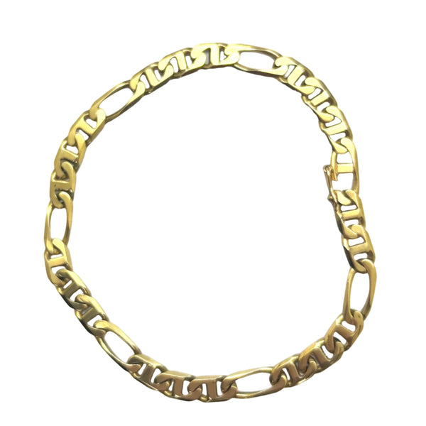 Bracelet Gourmette Figaro Or Jaune 18k