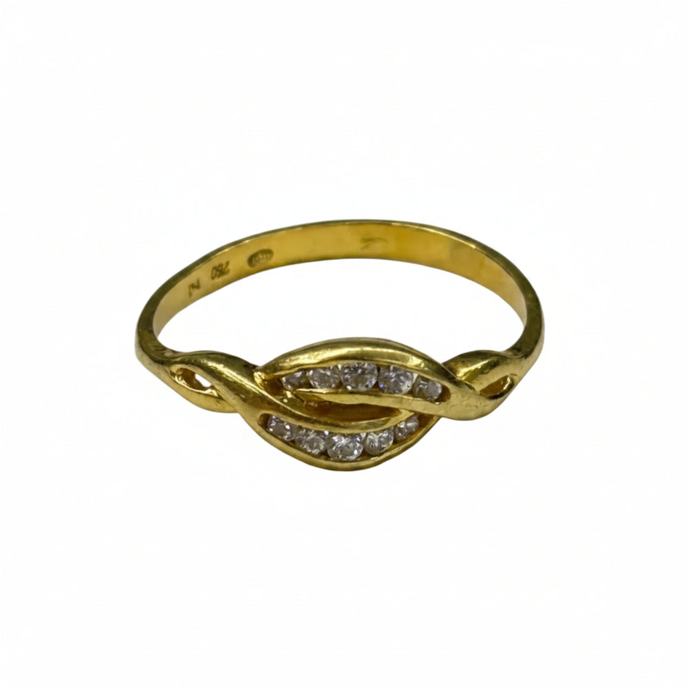 Superbe bague en or jaune empierrée zirconium