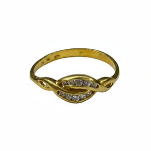 Superbe bague en or jaune empierrée zirconium