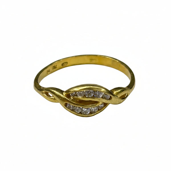 Superbe bague en or jaune empierrée zirconium