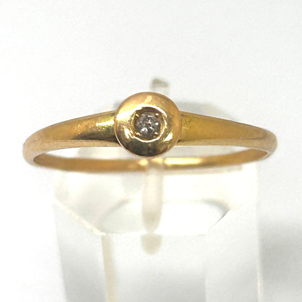 Solitaire en Or Jaune 18K avec Diamant