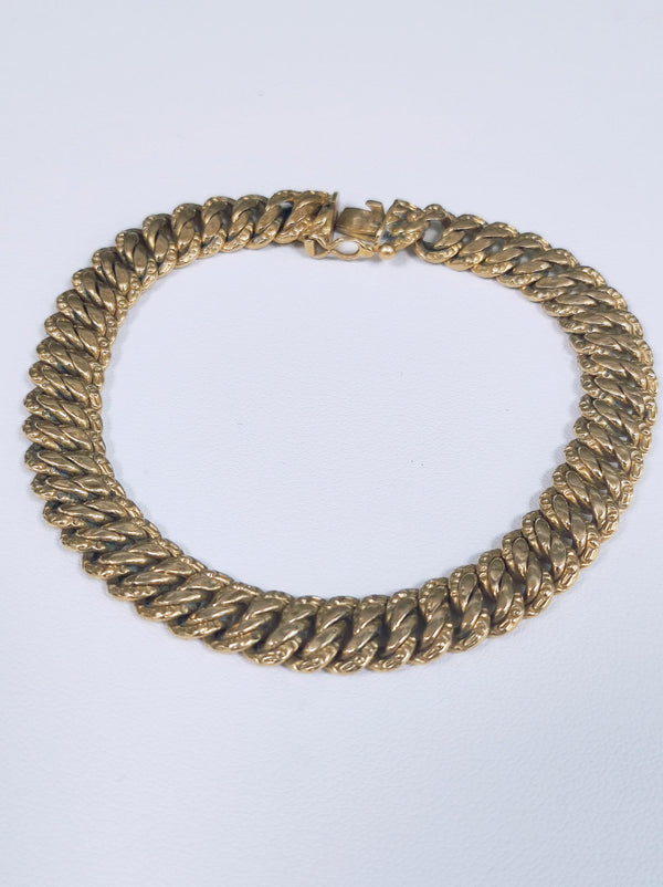 Bracelet Maillon Américain en Or Jaune 18K 20cm