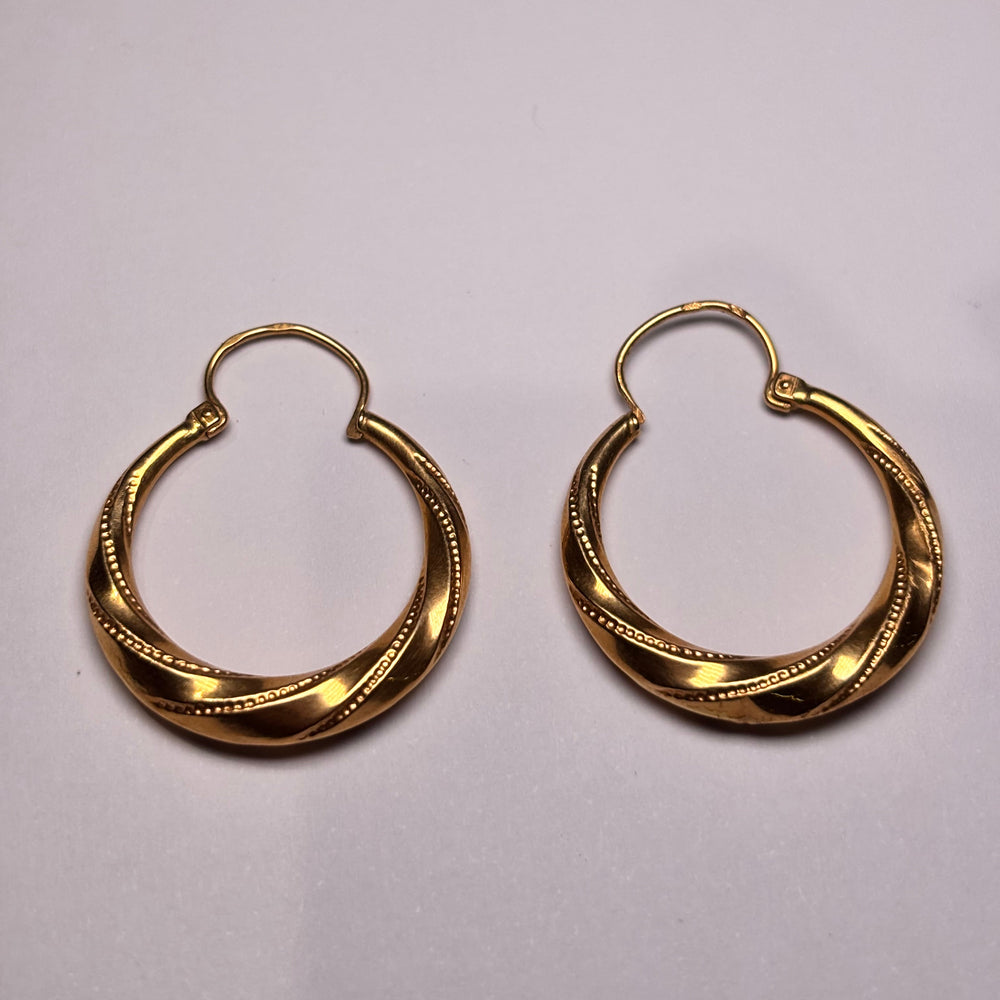 Boucles créoles en or jaune 18K 2.03 Grs