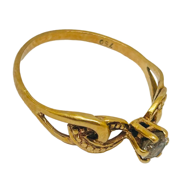 Bague Solitaire Or Jaune 18K Oxyde de Zirconium