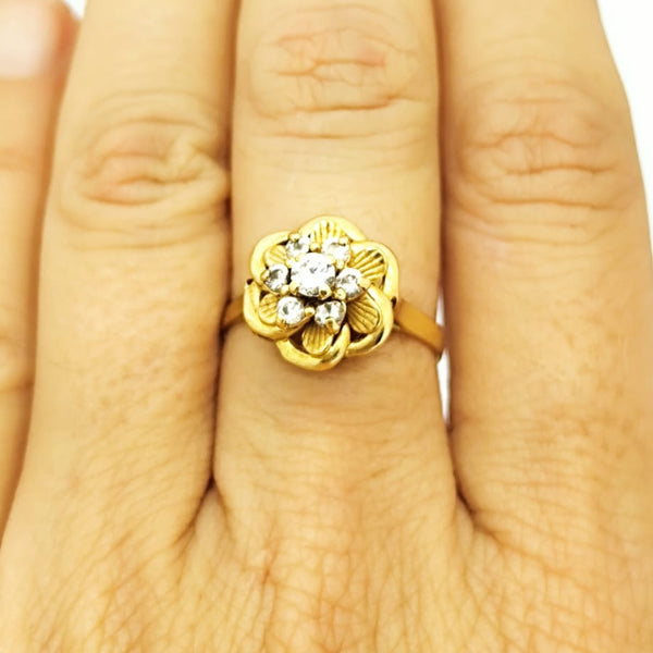 Baguette Chou en Or Jaune 18K avec Oxydes - T52 - 3.15gr