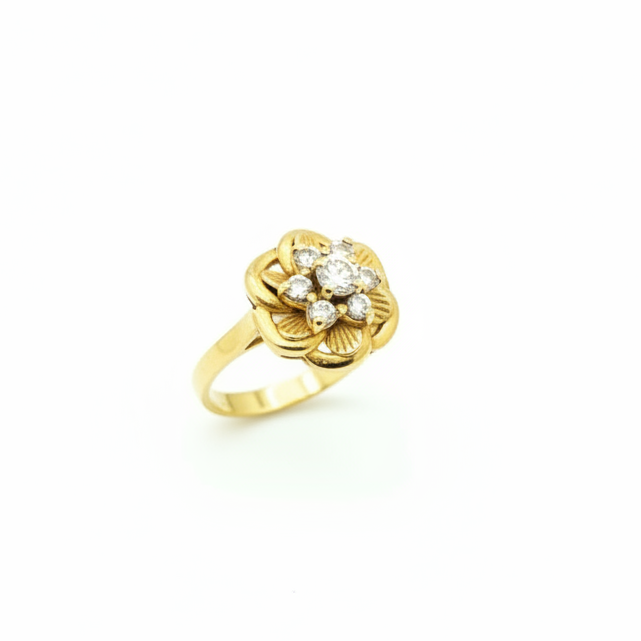 Baguette Chou en Or Jaune 18K avec Oxydes - T52 - 3.15gr