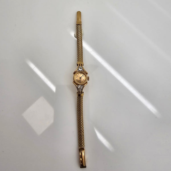 Montre Cocktail Vintage en Or Jaune 18 K Diamants