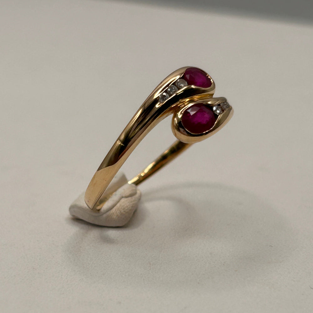 Bague rubis et diamants en or 18K Taille-61