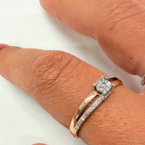 Bague en Or Rose 18k - 1.59 Grs - Taille 58