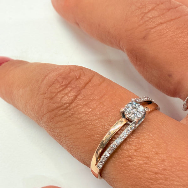 Bague en Or Rose 18k - 1.59 Grs - Taille 58