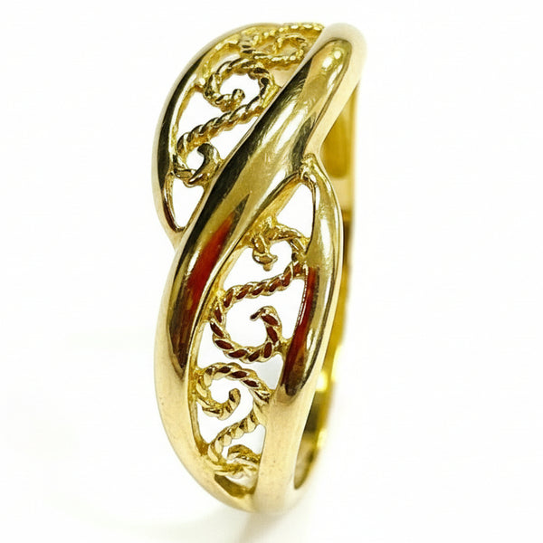 Bague Filigrane Or Jaune 18k - Taille 49 - 1.74gr