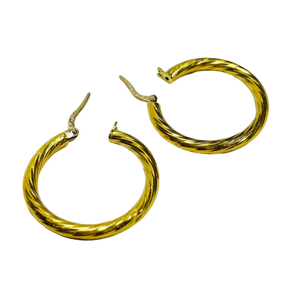 Créoles en Or jaune  18 k avec fermoir cliquets