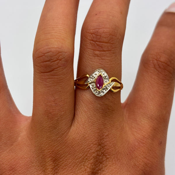 Bague en or jaune et blanc 18K Taille-62