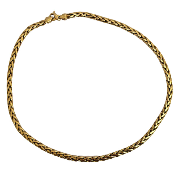 Collier Ras du Cou maille Palmier en Or Jaune 18 Carats