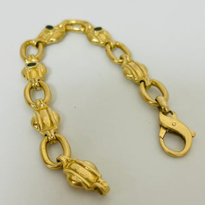 Bracelet en or jaune avec émeraudes 18K 14.25 Grs