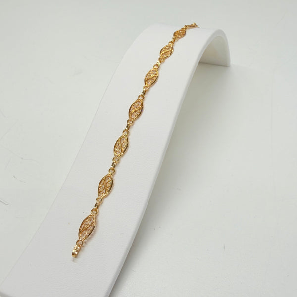 Bracelet maille filigrane en or jaune 18k - 18cm - 4.48gr