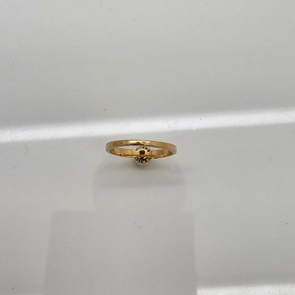 Bague Solitaire en Or Jaune 18K - Taille 49 - 1.97G