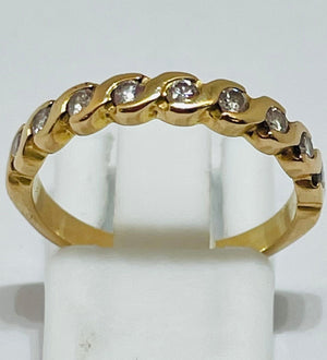 Superbe Bague Demi Tour Or Jaune 18 Carats Poids - 2.63 Grs Taille - 50