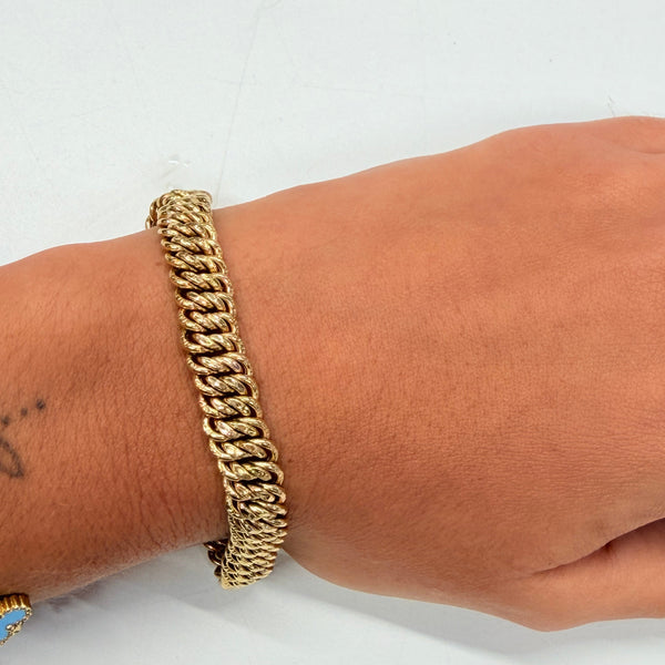 Bracelet Maille Américaine Or Jaune 18k
