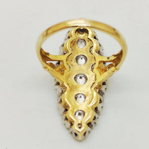 Bague marquise en or jaune 18K Taille-52